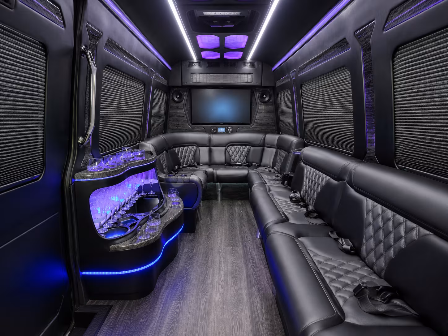 gastonia 50 passenger party bus interior